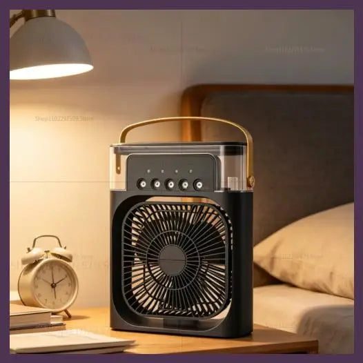 Mini Climatiseur Portable 3en1 - Ventilateur, Humidificateur & Veilleuse LED