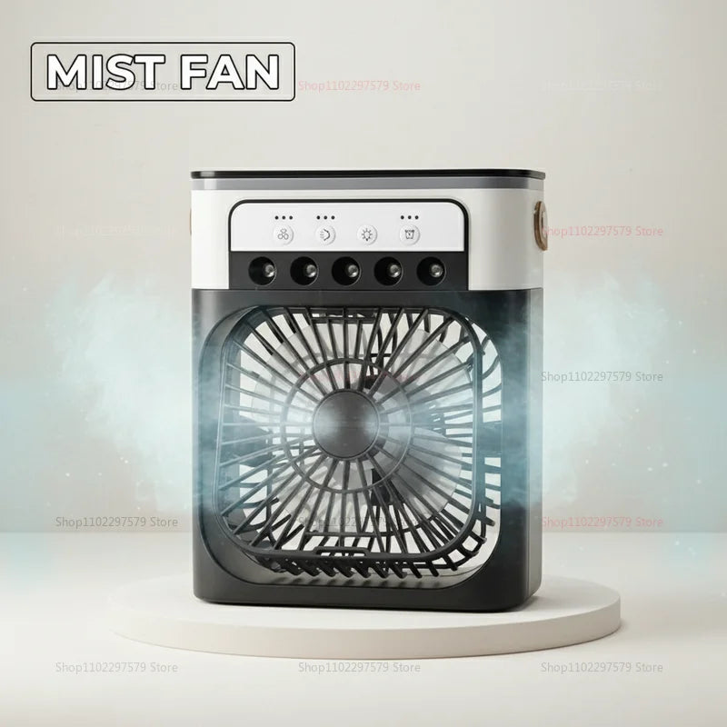 Mini Climatiseur Portable 3en1 - Ventilateur, Humidificateur & Veilleuse LED